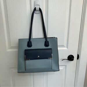 Chic Blue Two-Tone Tote Bag